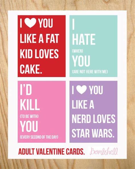 Adult Humor Valentine Cards Printable Digital File