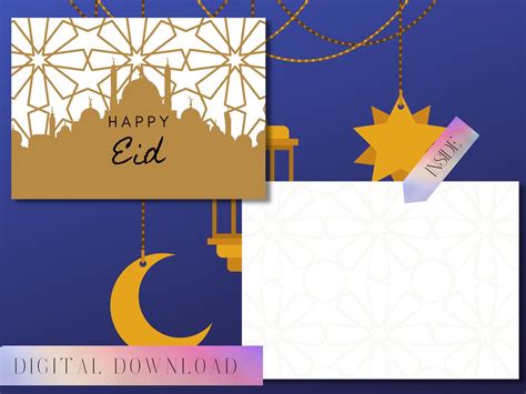 printable eid card happy eid instant  etsy uk