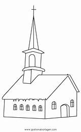 Kirche Malvorlage Ausmalen Hauser sketch template