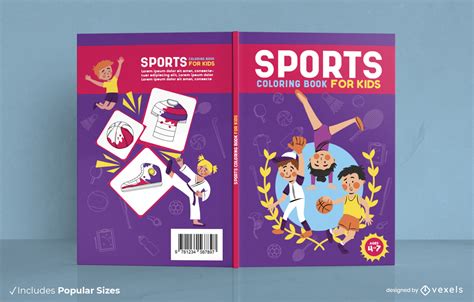childrens sports book cover design vector