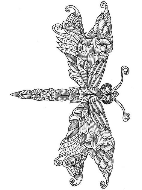 dragonfly coloring pages  adults
