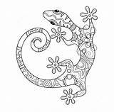 Coloring Pages Gecko Adult Lizards Mandala Stress Colouring Anti Lizard Children Printable Kids Snake Mandalas Para Ausmalen Tiere Colorear Vorlagen sketch template