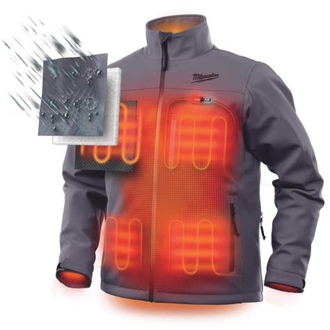 buy milwaukee  heated toughshell jacket xl gray