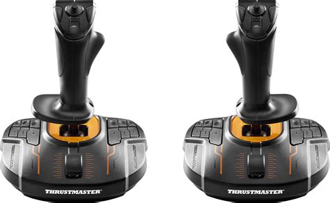 thrustmaster tm space sim duo stick flygsimulator joystick pc svart orange conradse