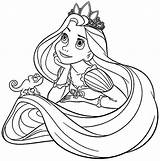 Coloring Rapunzel Pages Tangled Princess Print Cute Printable Drawing Face Baby Pdf Disney Color Kids Cinderella Getcolorings Online Getdrawings Dotted sketch template