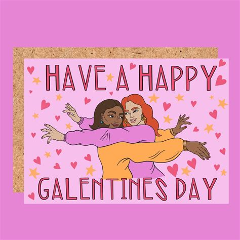happy galentines day valentines day card etsy