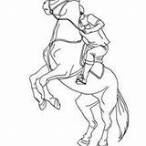 Colorir Cavalo Caballo Jinete Montando Cavaleiro Trotando Hellokids Adiestra Criança sketch template