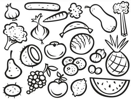 fruits  vegetables coloring pages  coloring pages fruits