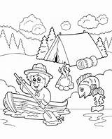 Coloring Pages Camping Summer River Colouring Kids Adventure Sheets Print Clipart Boy Color Tent Sheet Activities sketch template