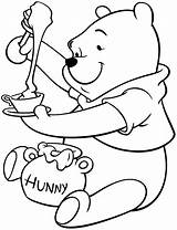Pooh Winnie Honey Coloring Pages Bear Put Enjoying Tea Bowl Drawing Disney Kids Jar Coloringsky Template Sheet Drawings Printable Visit sketch template