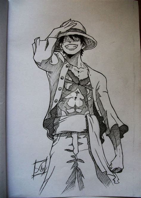 Luffy Ink By Andrian91 Naruto Sketch Drawing Naruto Drawings Anime