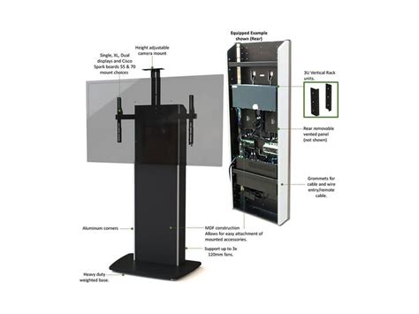 avfi tp  fixed base telepresence stand  single monitor techedu