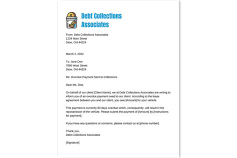 effective  ethical debt collection letter examples etactics