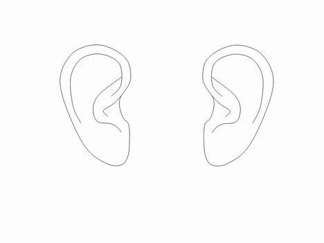 ear outlines clip art powerpoint template human ear ear letter  crafts