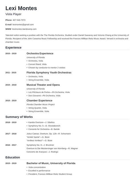 resume template