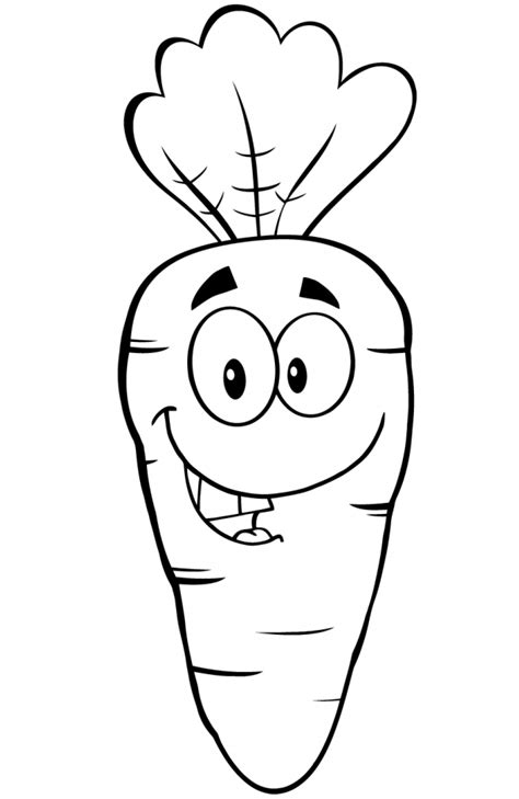 cartoon carrot coloring page  printable coloring pages  kids