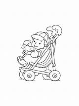 Baby Coloring Stroller Pages Printable sketch template