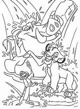Coloring Pages Timon Hakuna Matata Pumbaa Lion King Simba Waterfall Print Getcolorings Library Clipart Color Line Printable Popular sketch template