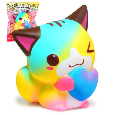 colorful cat squishy cute squishies slow rising cream scented original package squeeze toy