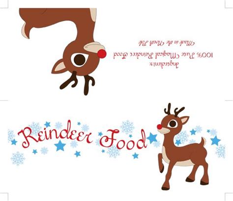 printable reindeer food label reindeer food reindeer food