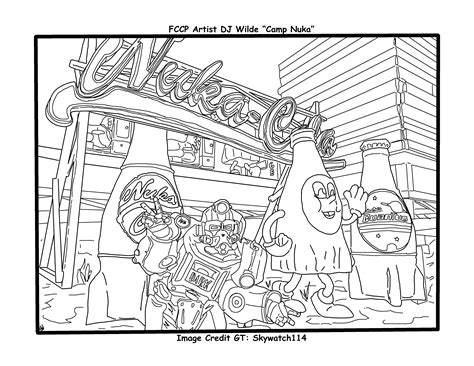 fallout  nuka camp coloring page coloring pages color humanoid sketch