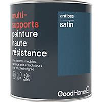 peinture haute resistance multi supports goodhome bleu antibes satin  castorama