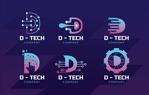 tech logos technology logo branding design logo logo design set