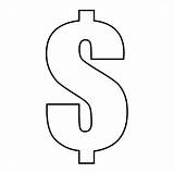 Dollar Sign Outline Clipart Stencil Clip Cliparts Line Library Publicdomainpictures sketch template