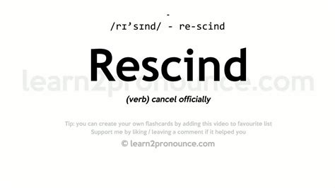 pronunciation  rescind definition  rescind youtube