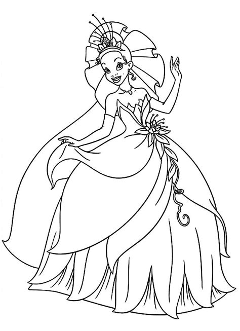 disney princess tiana coloring page bubakidscom