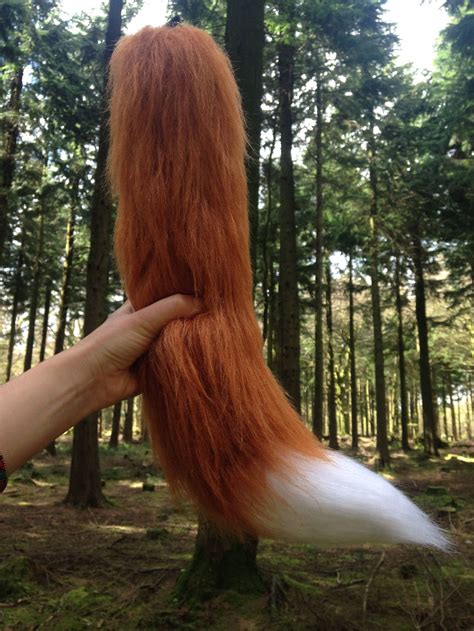 fox tail costume fur clip  cosplay etsy