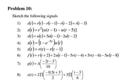 solved problem 10 sketch the following signals 1