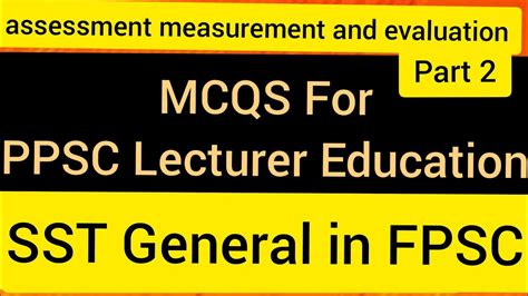 assessment  evaluation mcqs measurement mcqs youtube