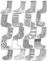 Socks Coloring Pages Knit sketch template