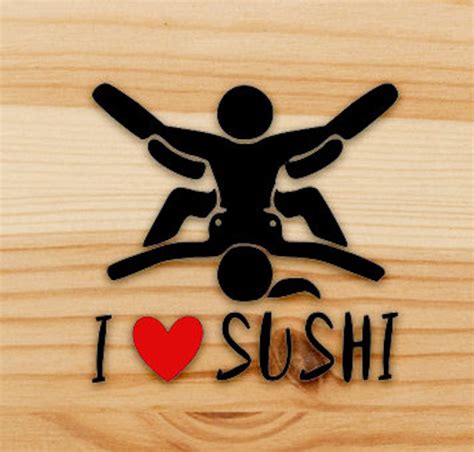 I Love Sushi Stick Figure Oral Sex Decal Car Or Bumper Sticker Etsy