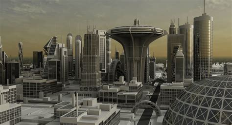 artstation sci fi city 3d model game assets