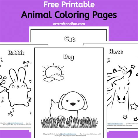 printable animal coloring pages  kids