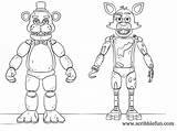 Freddy Coloring Foxy Fnaf Pages Golden Printable Nights Five Toy Bonnie Funtime Nightmare Freddys Chica Print Color Getcolorings Bear Scribblefun sketch template