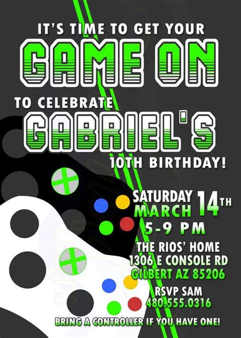 printable video game birthday invitation  rivermamasdesigns