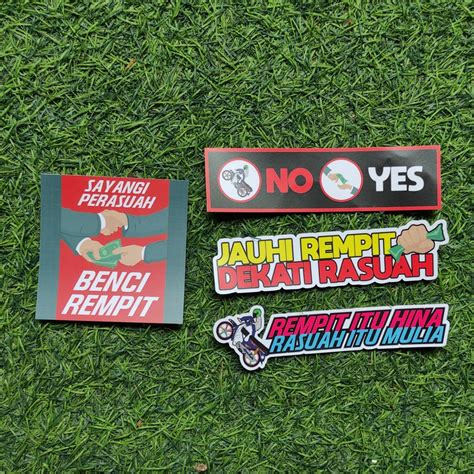 Sticker Moto Jauhi Rempit Dekati Rasuah Shopee Malaysia