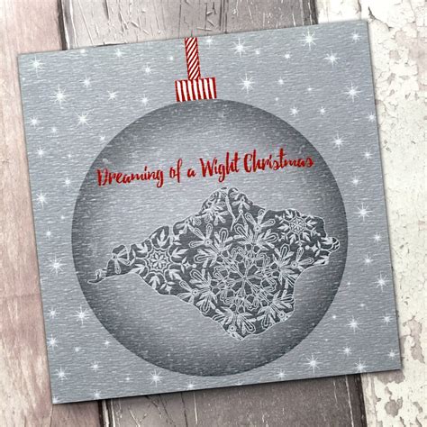 isle  wight christmas card silver grey  red wight etsy