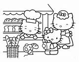 Kitty Hello Coloring Print Kids Printable Color Pages Characters sketch template