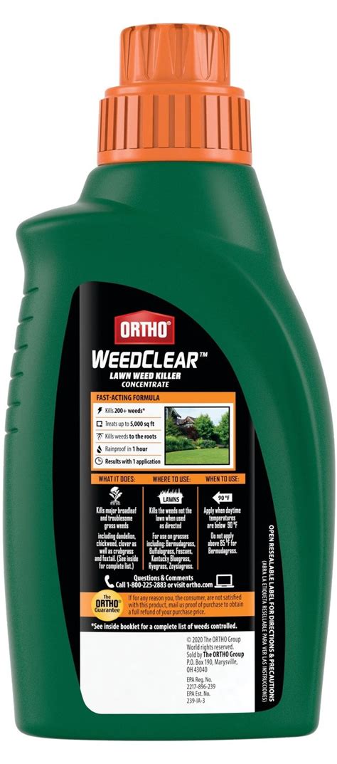 Ortho Weedclear Fast Acting Lawn Weed Killer Concentrate