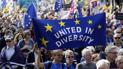 thousands   streets  anti brexit london march bbc news
