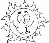 Coloring Smiley Pages Face Sun Popular sketch template