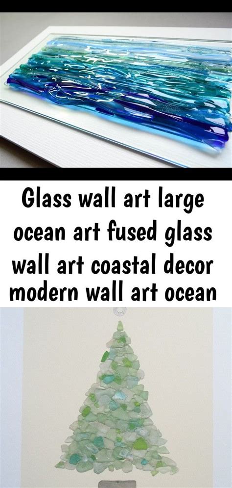 Glass Wall Art Large Ocean Art Fused Glass Wall Art Coastal Decor
