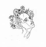 Tumblr Drawing Flower Flowers Sad Line Simple Drawings Sketch Easy Transparent Faces Getdrawings Paintingvalley Wolf Tattoo Crown Sketches sketch template
