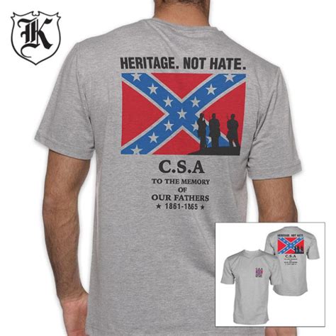 heritage not hate csa confederate rebel flag t shirt