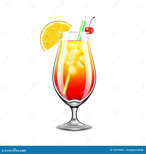 Sex On The Beach Cocktail Vector Stock Vector Illustration Of