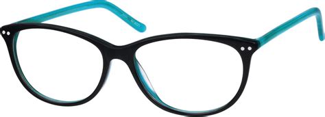 black thin acetate cat eye eyeglasses 44182 zenni optical eyeglasses